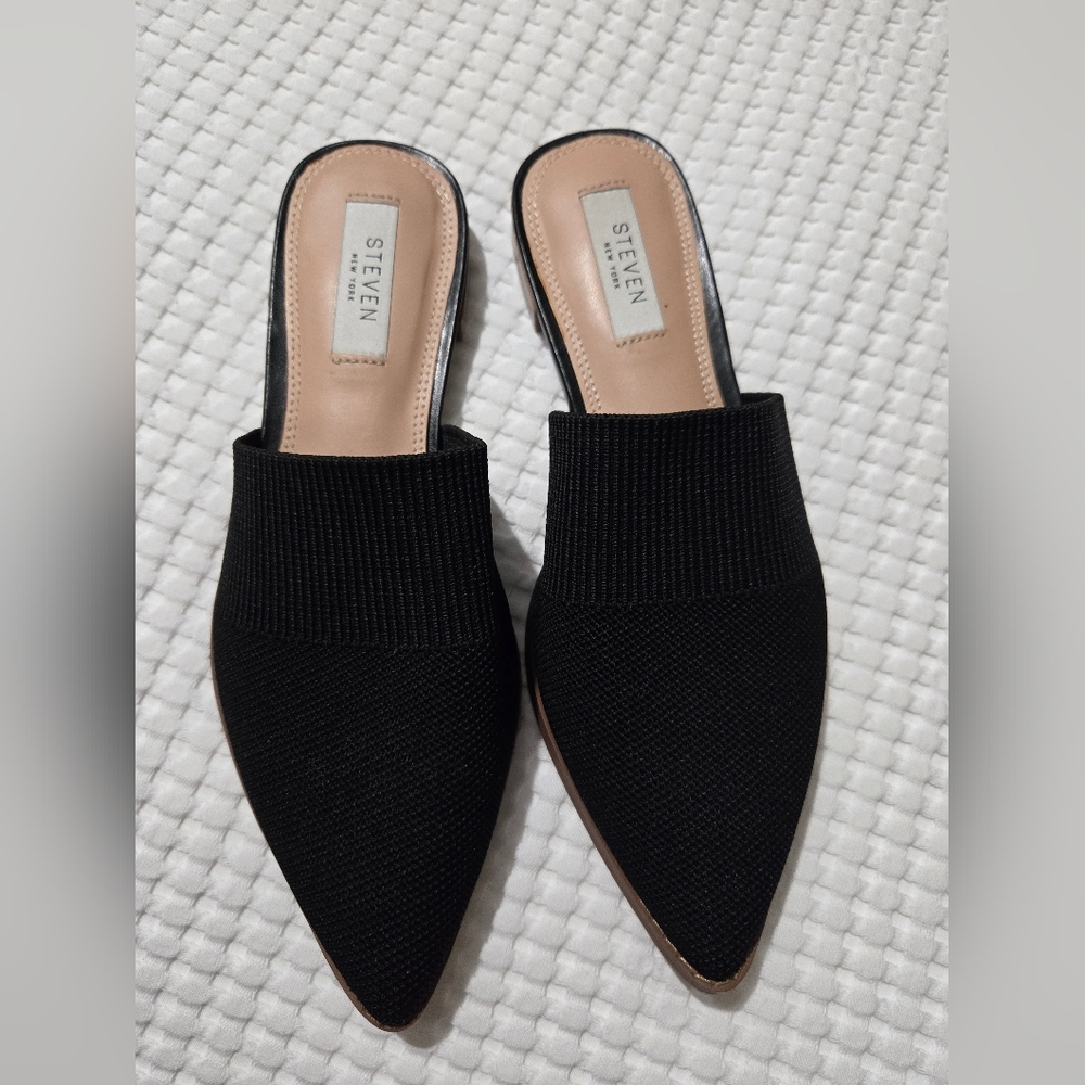 Elegant Black Women's Mules with Brown Sole - Picture 4 of 6